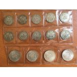 A SMALL COLLECTION OF GB PRE 1947 SILVER SIXPENCES, SHILLINGS AND FLORINS, FACE APPROX £5,