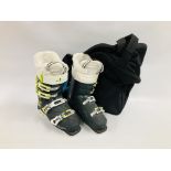 A PAIR OF ROSSIGNOL SKI BOOTS SIZE 25.5 WITH ORIGINAL BOX & BAG.