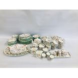 A COLLECTION OF MINTON "HADDON HALL" B1451 TEA AND DINNERWARE TO INCLUDE 2 TUREENS, DINNER PLATES,