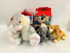 A GROUP OF 3 DISNEY SOFT TOYS TO INCLUDE THUMPER H 44CM, LADY AND THE TRAMP.