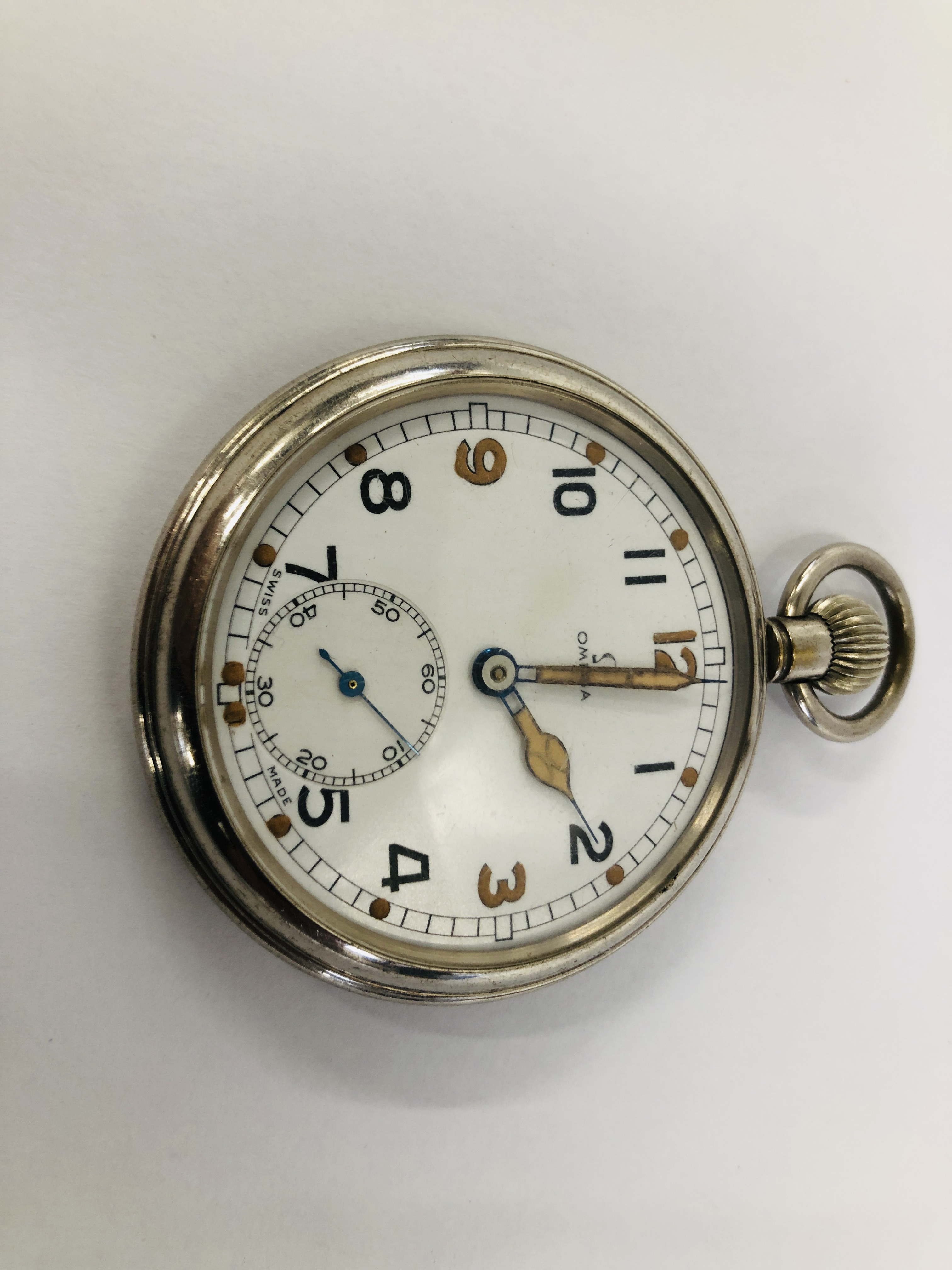 A VINTAGE MILITARY OMEGA POCKET WATCH G.S.T.P. FO51512. - Image 8 of 11