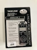 TASCAM DR-05 LINEAR PCM RECORDER BOXED WITH ACC - SOLD AS SEEN.