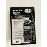 TASCAM DR-05 LINEAR PCM RECORDER BOXED WITH ACC - SOLD AS SEEN.