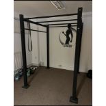 A PROFESSIONAL GYM POWER FRAME, SIZE APPROX - HEIGHT 2.2M, WIDTH 1.