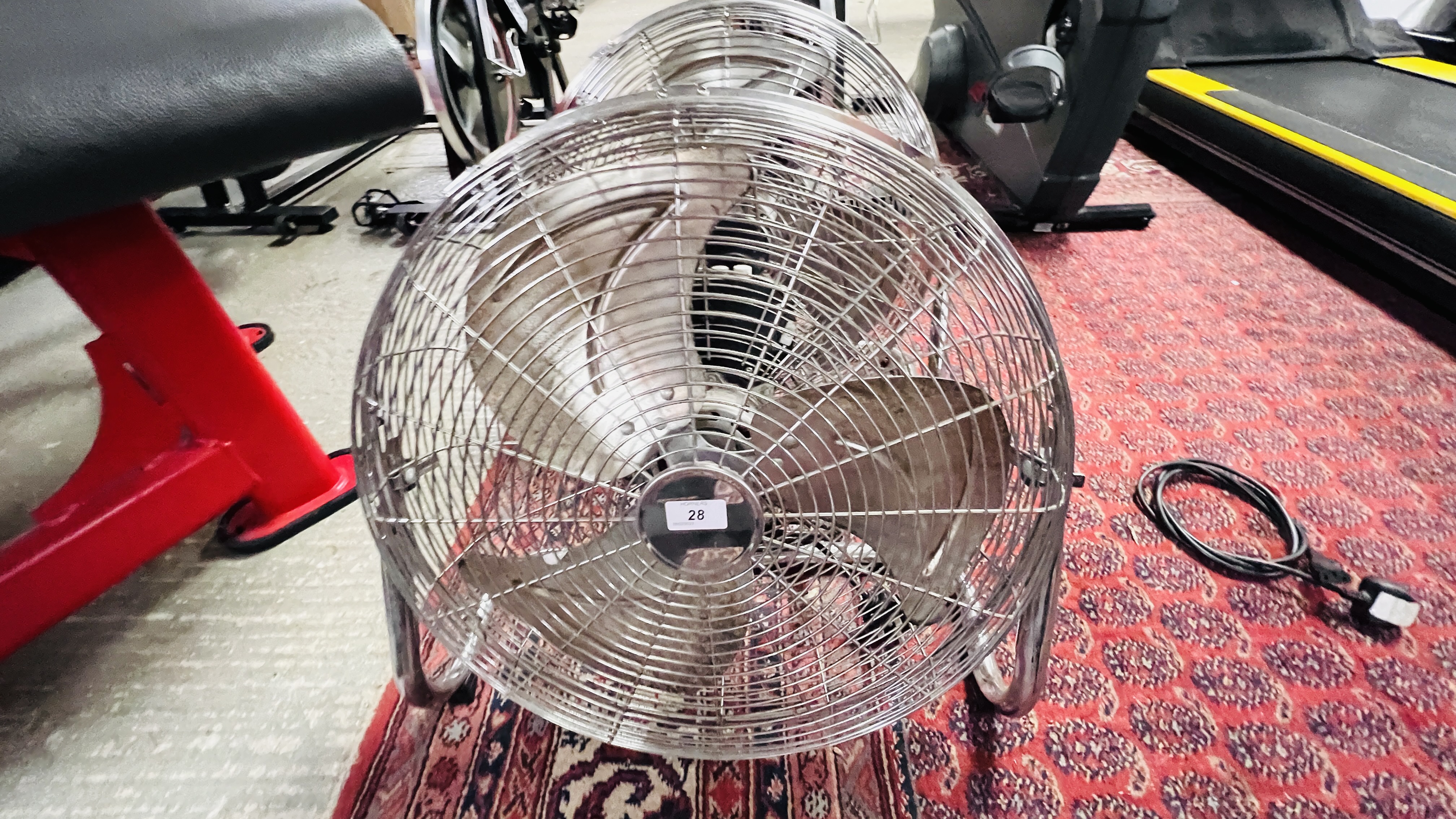 2 X 50CM CHROME FANS - SOLD AS SEEN. - Image 2 of 2