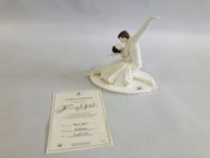 "A LEGENDARY PARTNERSHIP" COALPORT BONE CHINA FIGURE ALONG WITH CERTIFICATE OF AUTHENTICITY.