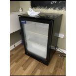 PRODIS RETAIL FRIDGE AND TOSHIBA 32 INCH TELEVISION WITH WALL MOUNT AND REMOTE - SOLD AS SEEN.