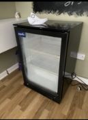 PRODIS RETAIL FRIDGE AND TOSHIBA 32 INCH TELEVISION WITH WALL MOUNT AND REMOTE - SOLD AS SEEN.