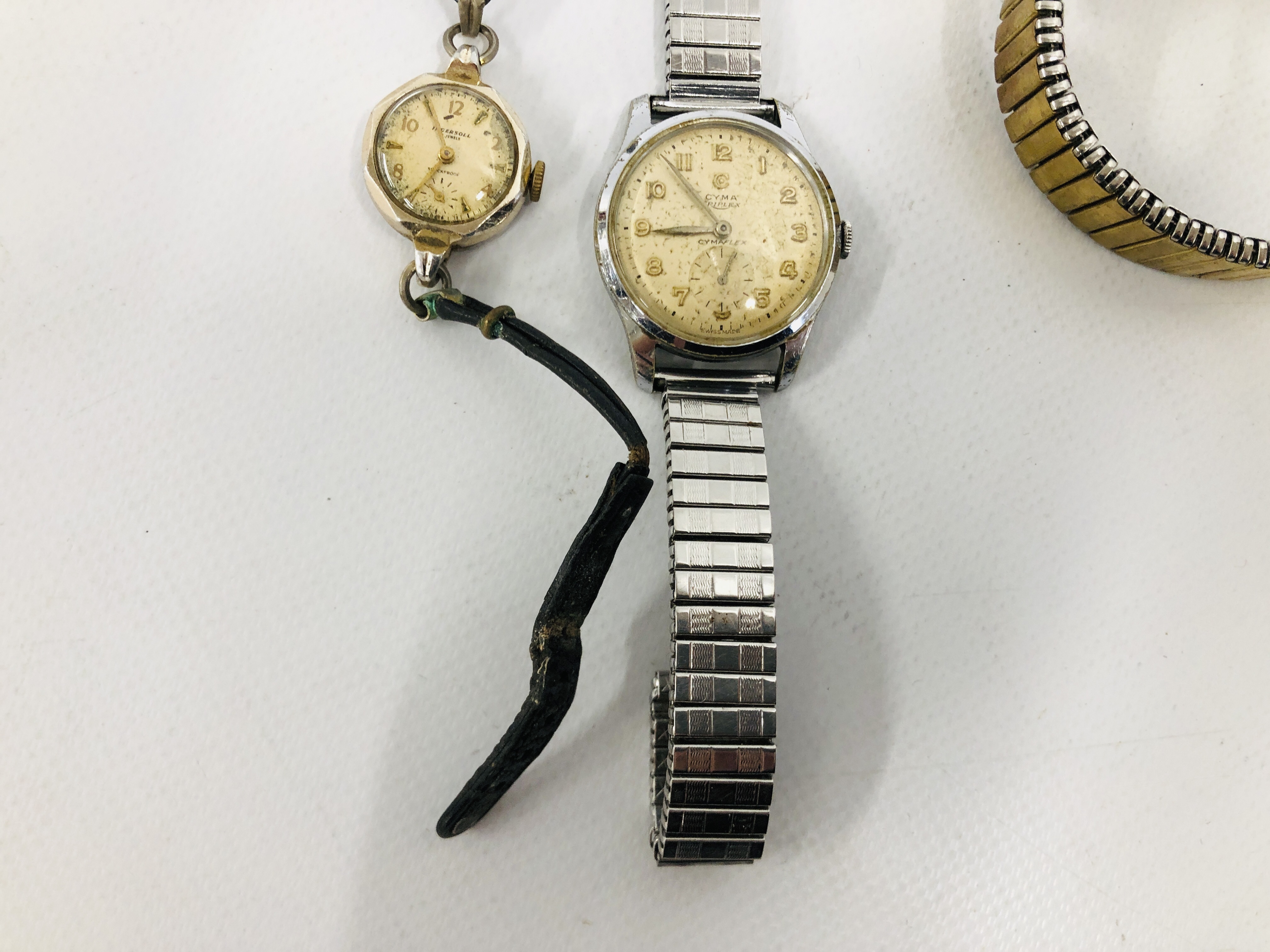 A GROUP OF 4 VINTAGE WATCHES TO INCLUDE FLAMINIA & CYMA, - Image 9 of 12