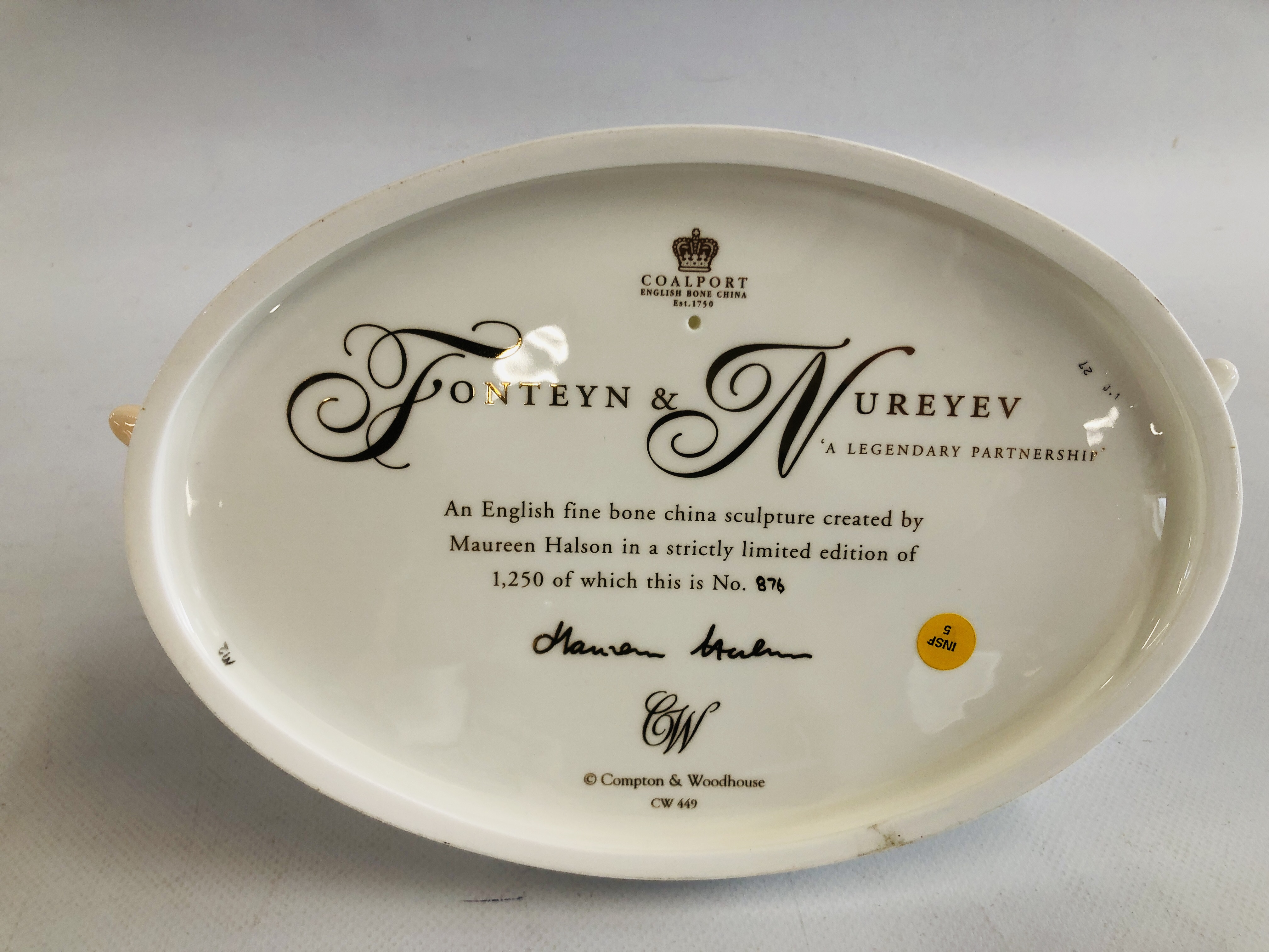 "A LEGENDARY PARTNERSHIP" COALPORT BONE CHINA FIGURE ALONG WITH CERTIFICATE OF AUTHENTICITY. - Image 7 of 8