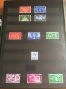 STAMP COLLECTION IN TWO GREEN STOCKBOOKS, MINT GB FROM 1953 TO 1979, A FEW OLDER USED.