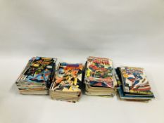 BOX OF VINTAGE AMERICAN COMICS TO INCLUDE MARVEL, DC, ETC. AND INDEPENDENT.