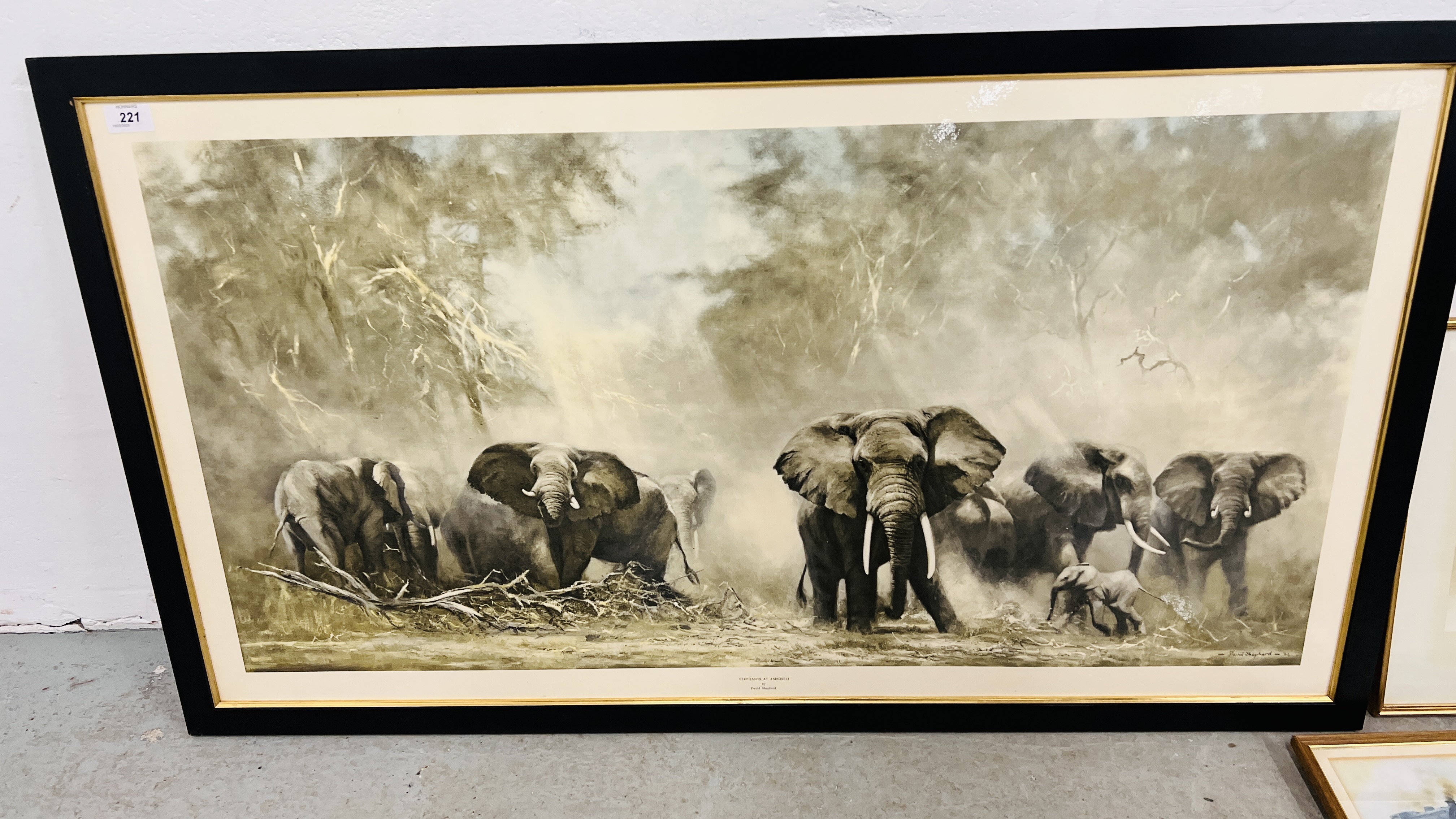 FRAMED DAVID SHEPHERD PRINT "ELEPHANTS AT AMBOSELI" ALONG WITH FRAMED DAVID SHEPHERD STEAM - Image 2 of 4