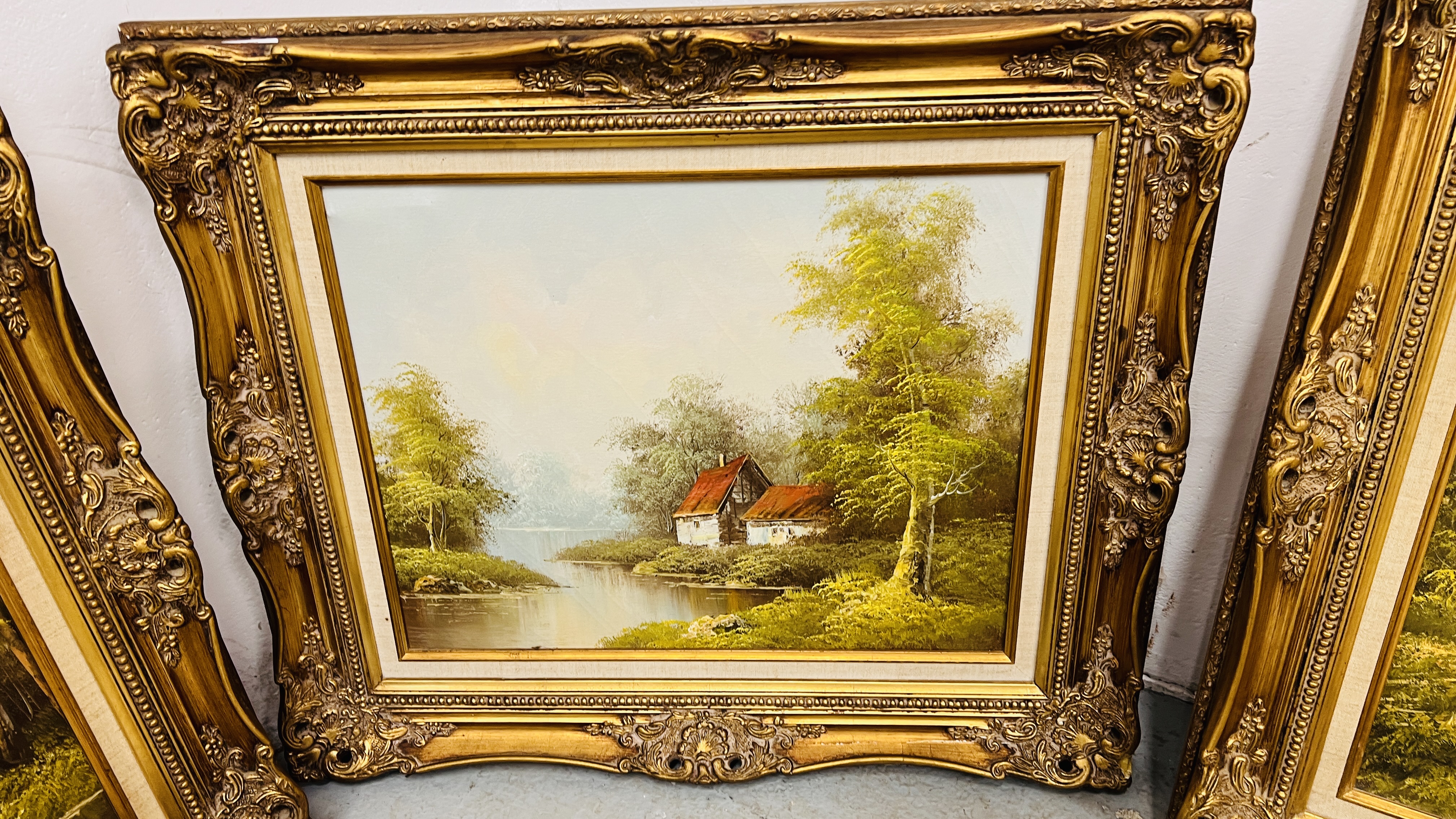 A GROUP OF 6 GILT FRAMED LANDSCAPES, - Image 5 of 7