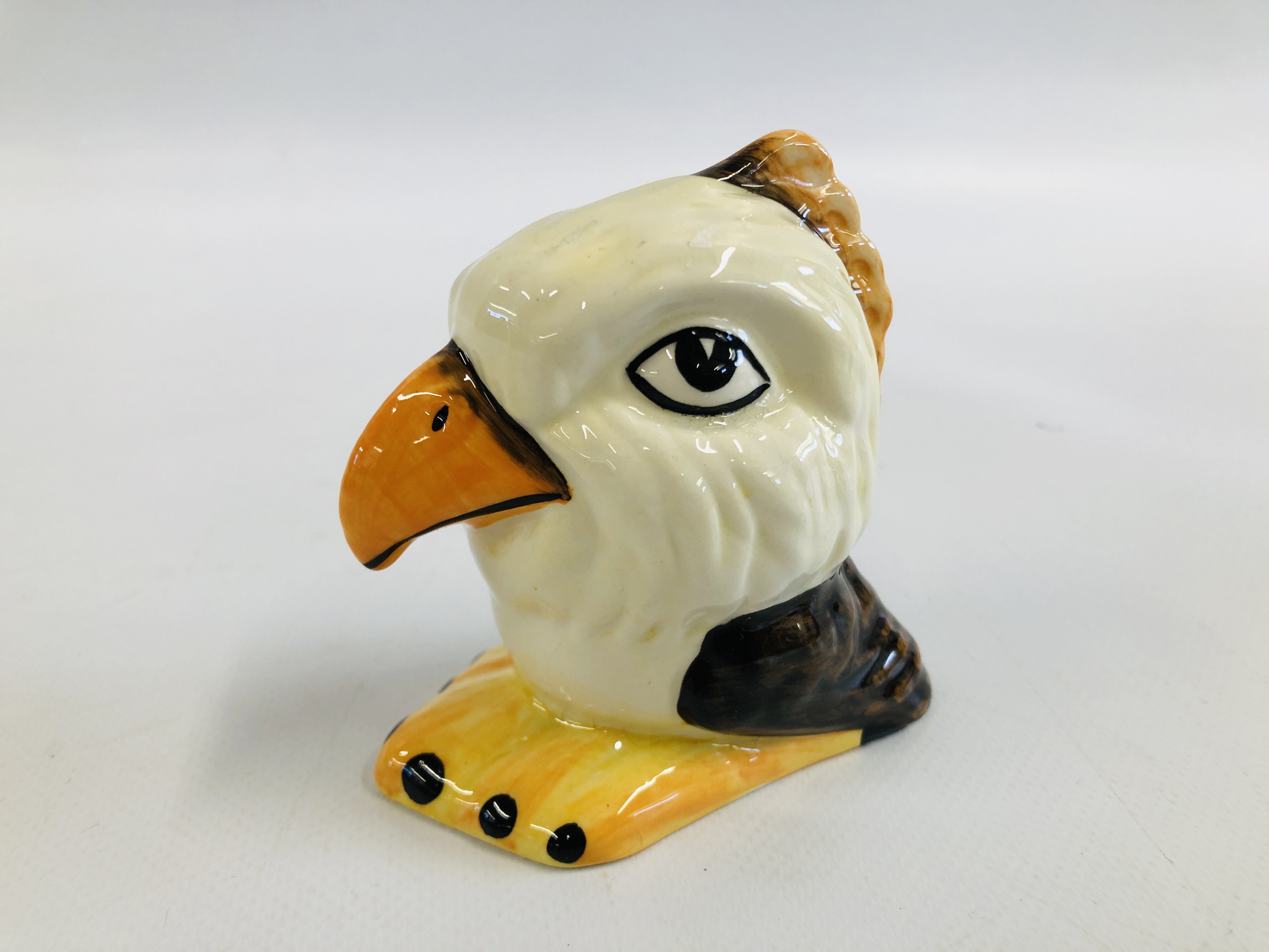 POTTERY "SAM THE EAGLE" H 9CM SIGNED LORNA BAILEY ALONG WITH POTTERY "WISE OWL" SIGNED LORNA BAILEY - Image 6 of 7