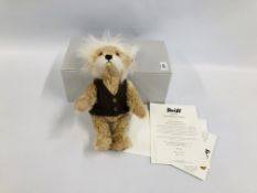 "STEIFF" EINSTEIN BEAR EXCLUSIVE TO DANBURY MINT LIMITED EDITION 983/1905 WITH ORIGINAL BOX AND