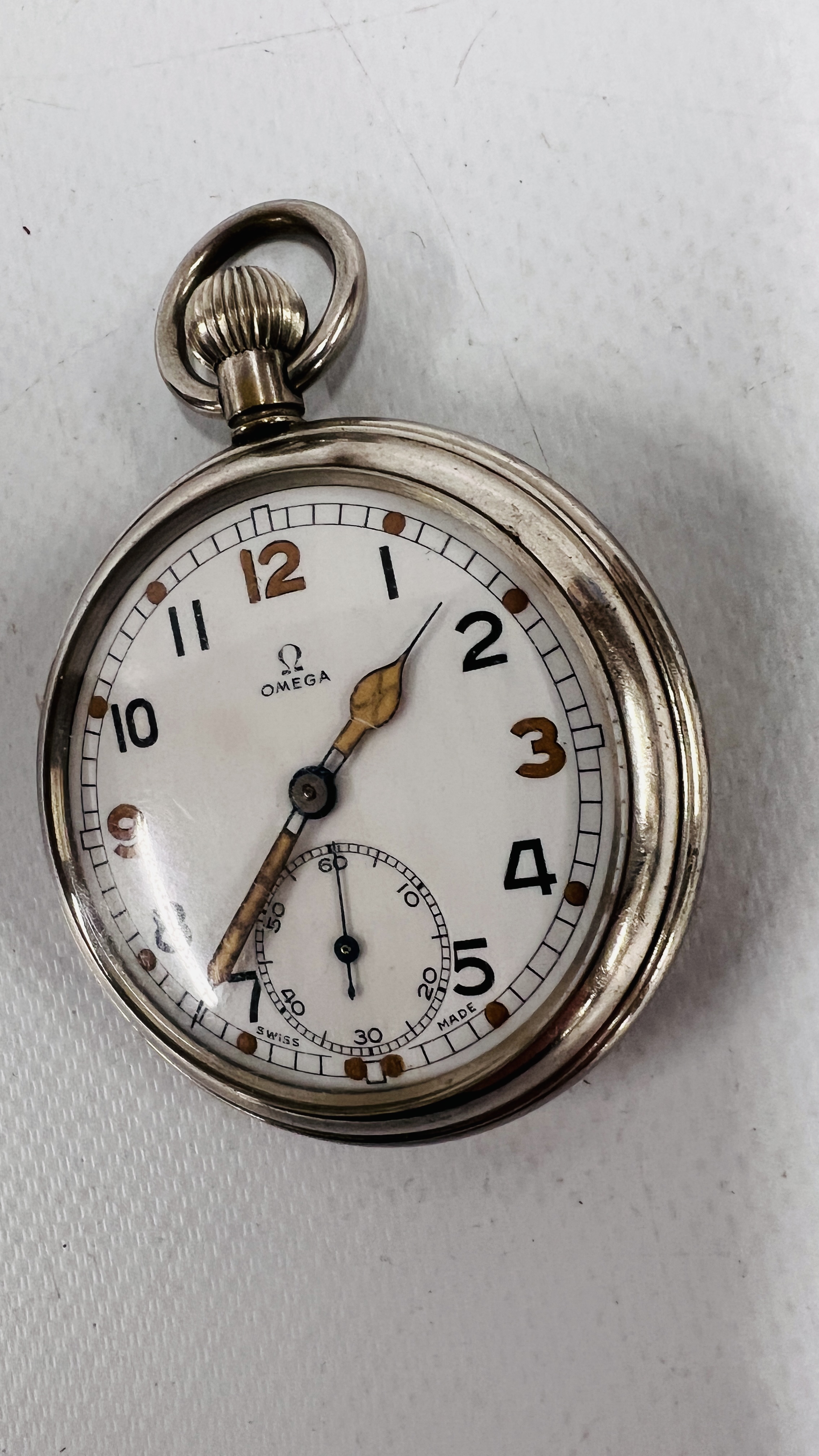 A VINTAGE MILITARY OMEGA POCKET WATCH G.S.T.P. FO51512. - Image 3 of 11