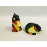 POTTERY "ANGRY ROOK" SIGNED LORNA BAILEY H 18CM.
