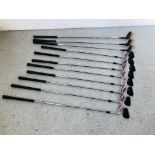 A GROUP OF 11 FOXX SWING MASTER GOLF CLUBS.