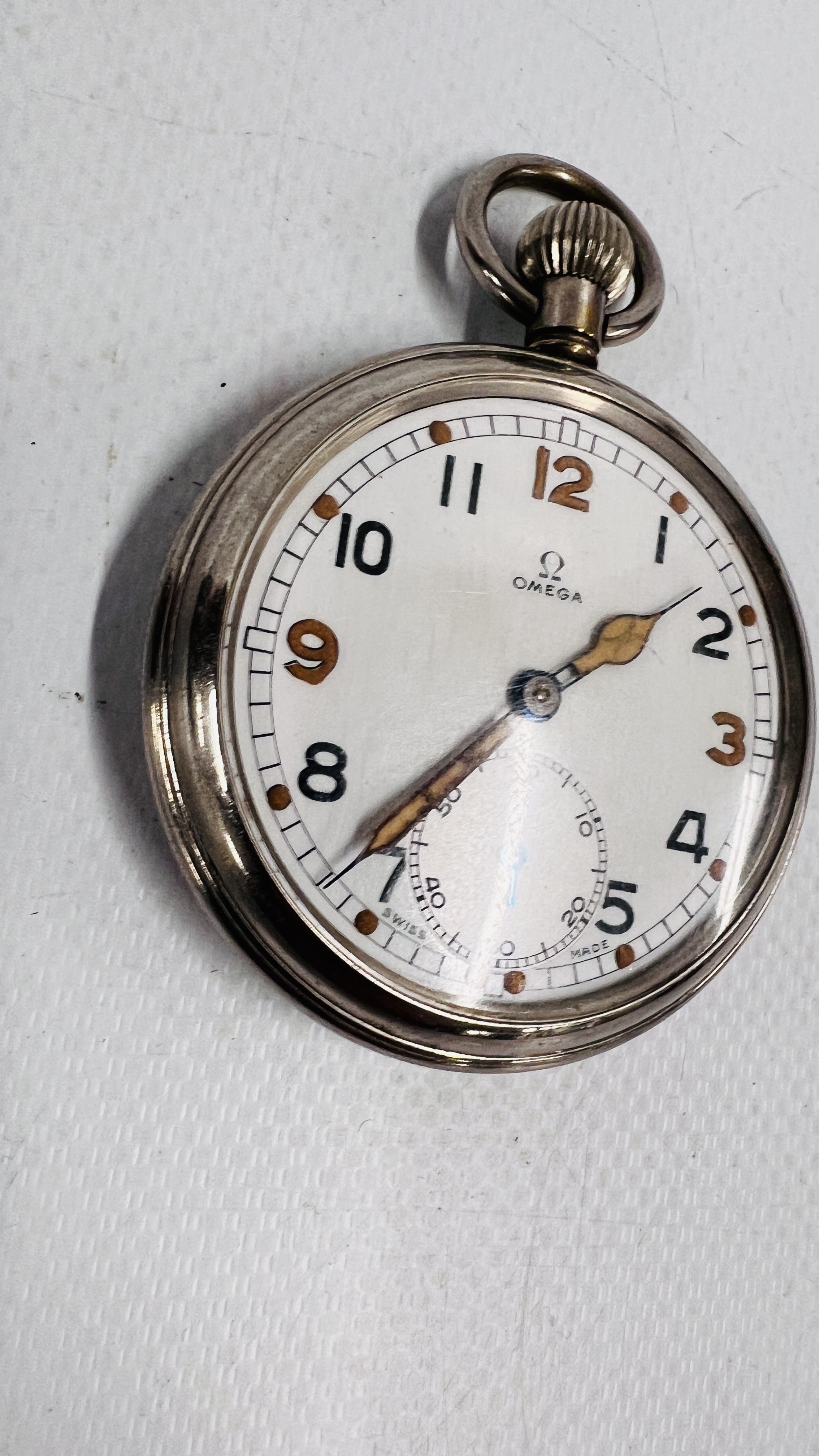 A VINTAGE MILITARY OMEGA POCKET WATCH G.S.T.P. FO51512. - Image 2 of 11