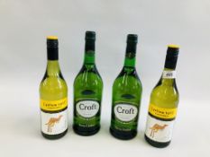 TWO LITRE BOTTLES OF CROFT ORIGINAL SHERRY AND TWO BOTTLES OF YELLOW TAIL CHARDONNAY