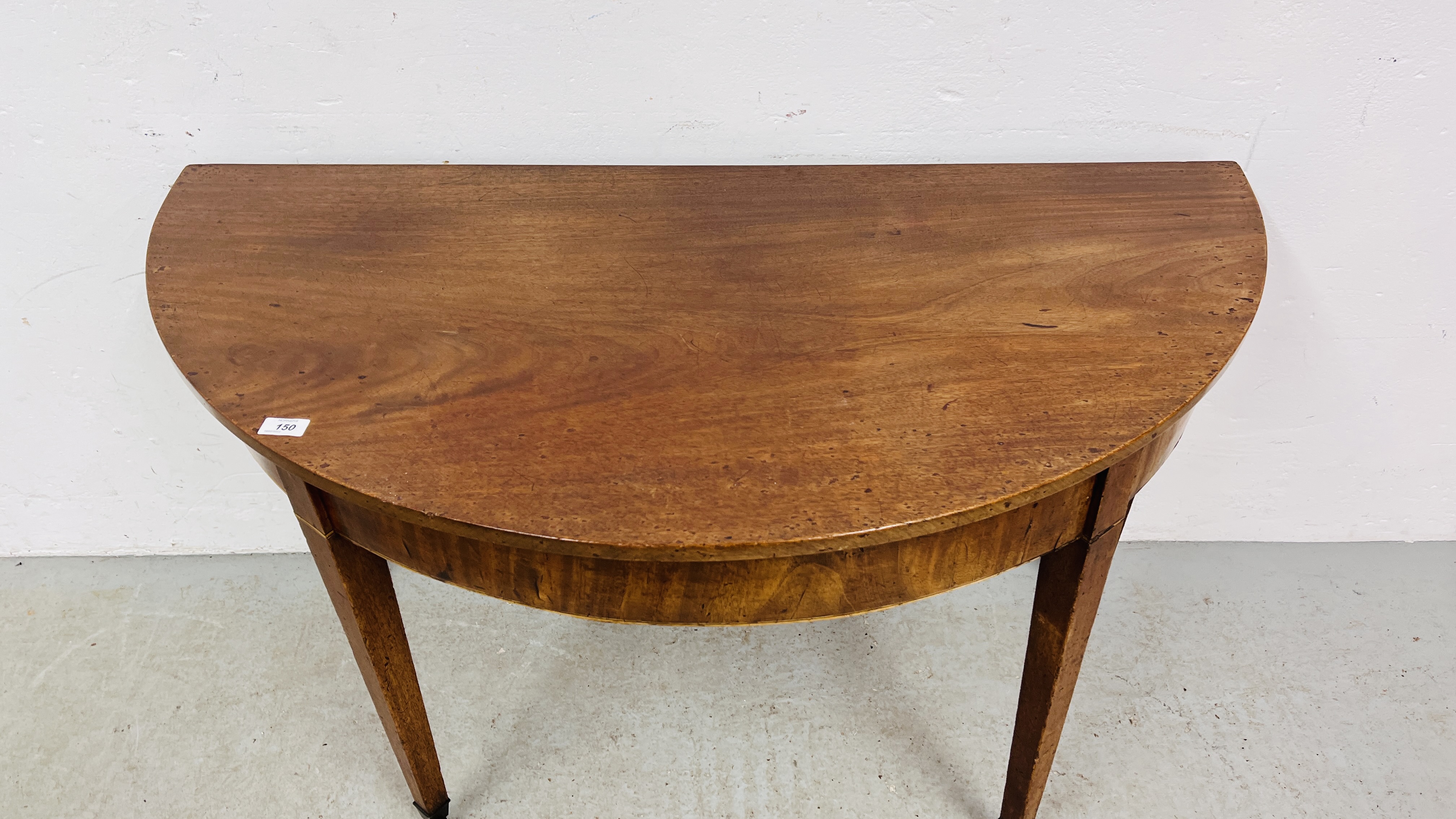 A GEORGIAN MAHOGANY "D END" TABLE, W 122CM. - Image 2 of 6