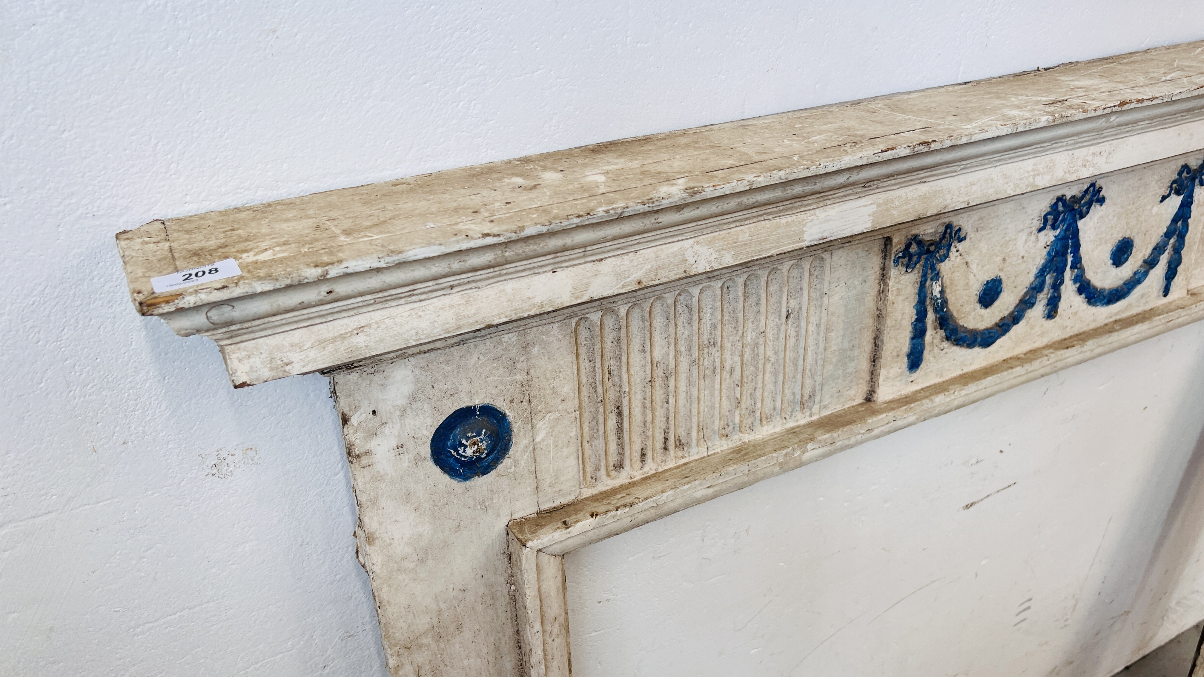 A WHITE PAINTED ANTIQUE FIRE SURROUND - OPENING WIDTH 105M. HEIGHT 93CM. - Image 5 of 8