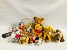 A COLLECTION OF SOFT TOYS TO INCLUDE 2 X SELFRIDGES & CO. "MILLENIUM" BEARS.