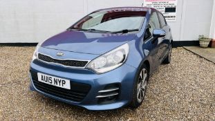 AU15 NYP KIA RIO 3 ISG 5 DOOR BLUE HATCHBACK 1396CC PETROL. ODOMETER READING: 12,058.