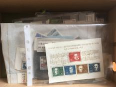 SHOEBOX OF MINT STAMPS ON STOCKCARDS, IN PACKETS ETC.