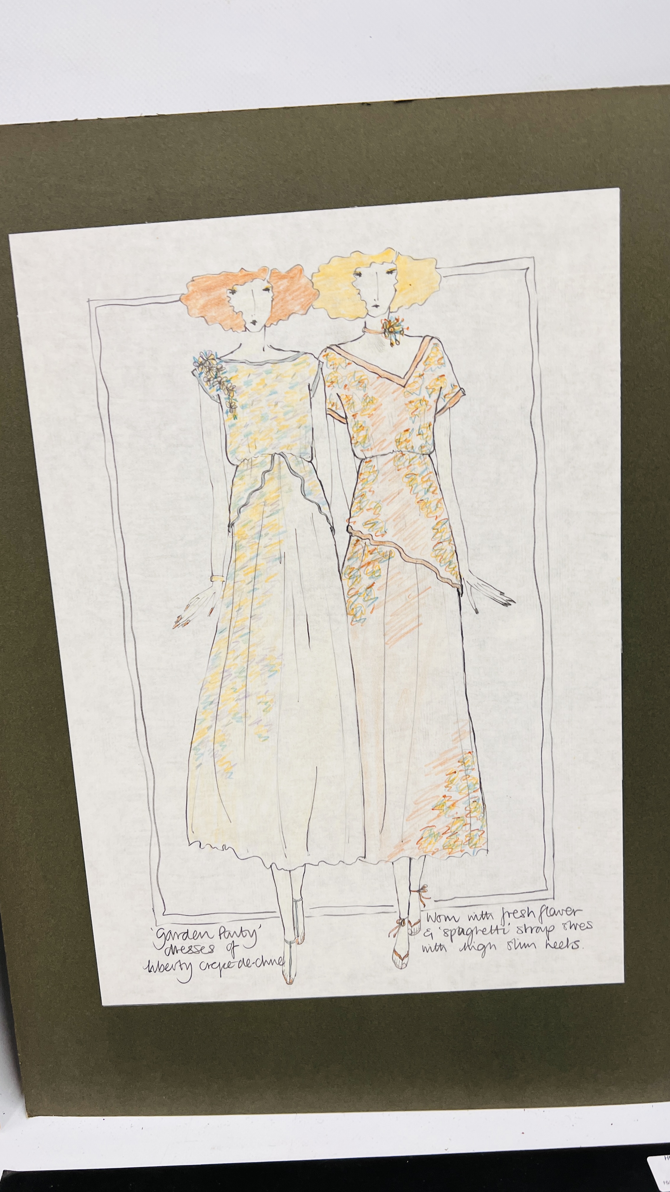 A FOLIO OF 26 ORIGINAL FASHION DESIGN SKETCHES TO INCLUDE BEARING SIGNATURE BARBARA KENNINGTON, - Image 2 of 27