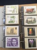 A COLLECTION OF UNUSED GB PHQ CARDS 1973 - 1989 IN FOUR ALBUMS, APPEARS COMPLETE,