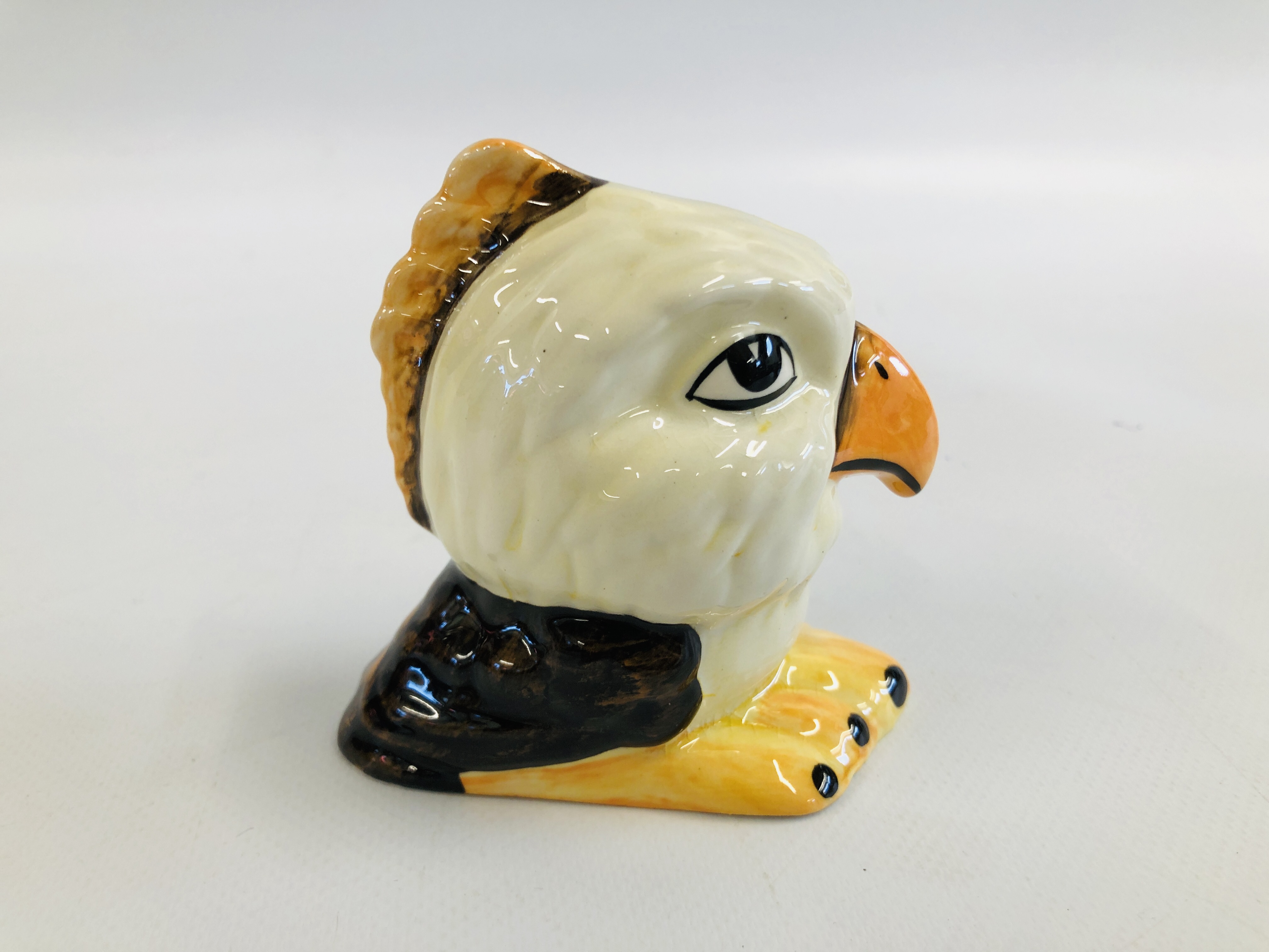 POTTERY "SAM THE EAGLE" H 9CM SIGNED LORNA BAILEY ALONG WITH POTTERY "WISE OWL" SIGNED LORNA BAILEY - Image 5 of 7