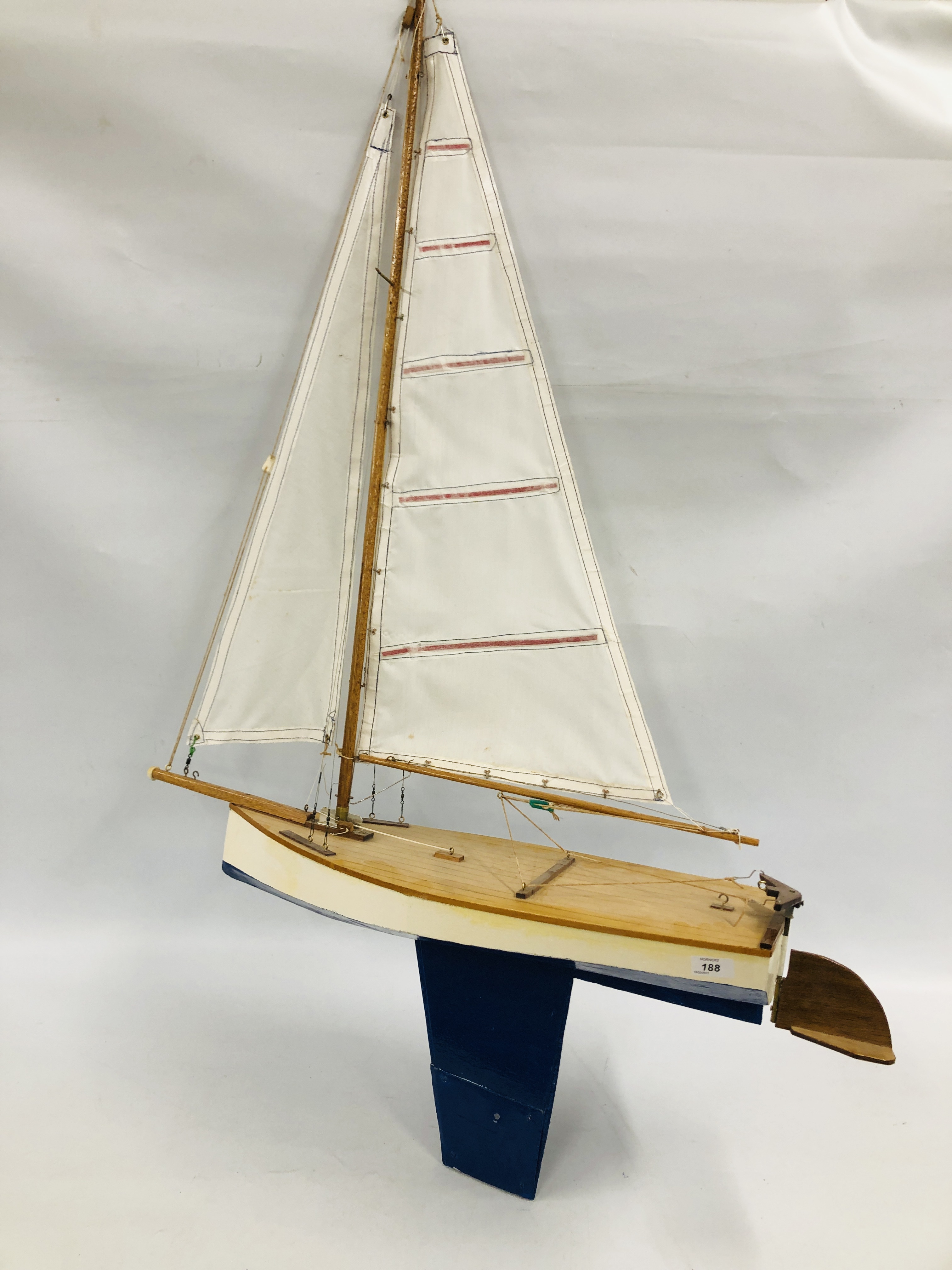 A HANDCRAFTED MODEL YACHT.