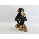 COUNTRY ARTISTS "CHIMPANZEE YOUNG AND INQUISITIVE" HAND PAINTED ORNAMENT. H 36CM.