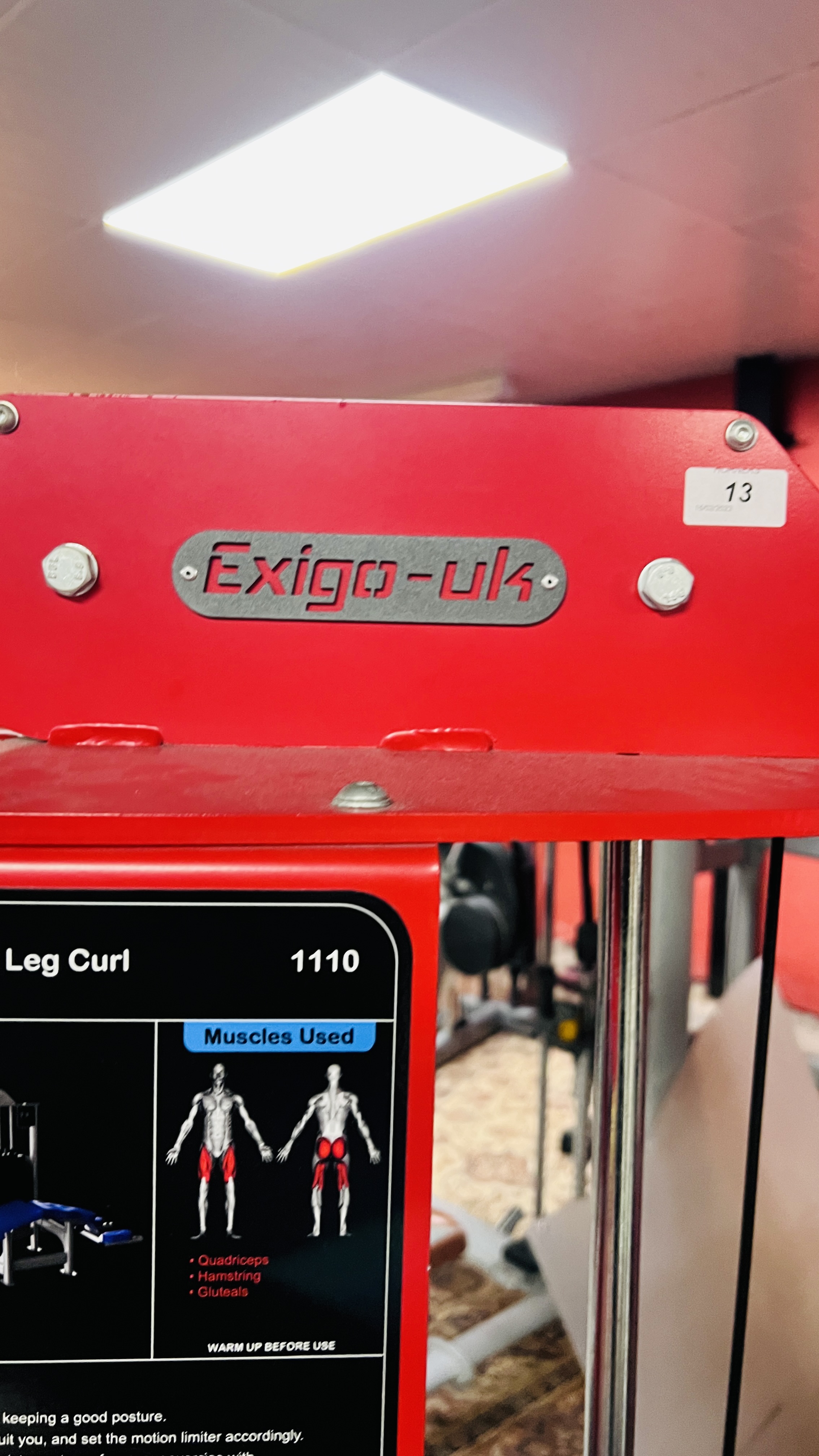 EXIGO PROFESSIONAL GYM LYING LEG CURL EXERCISER MODEL 1110 - SOLD AS SEEN - CONDITION OF SALE - - Image 4 of 9
