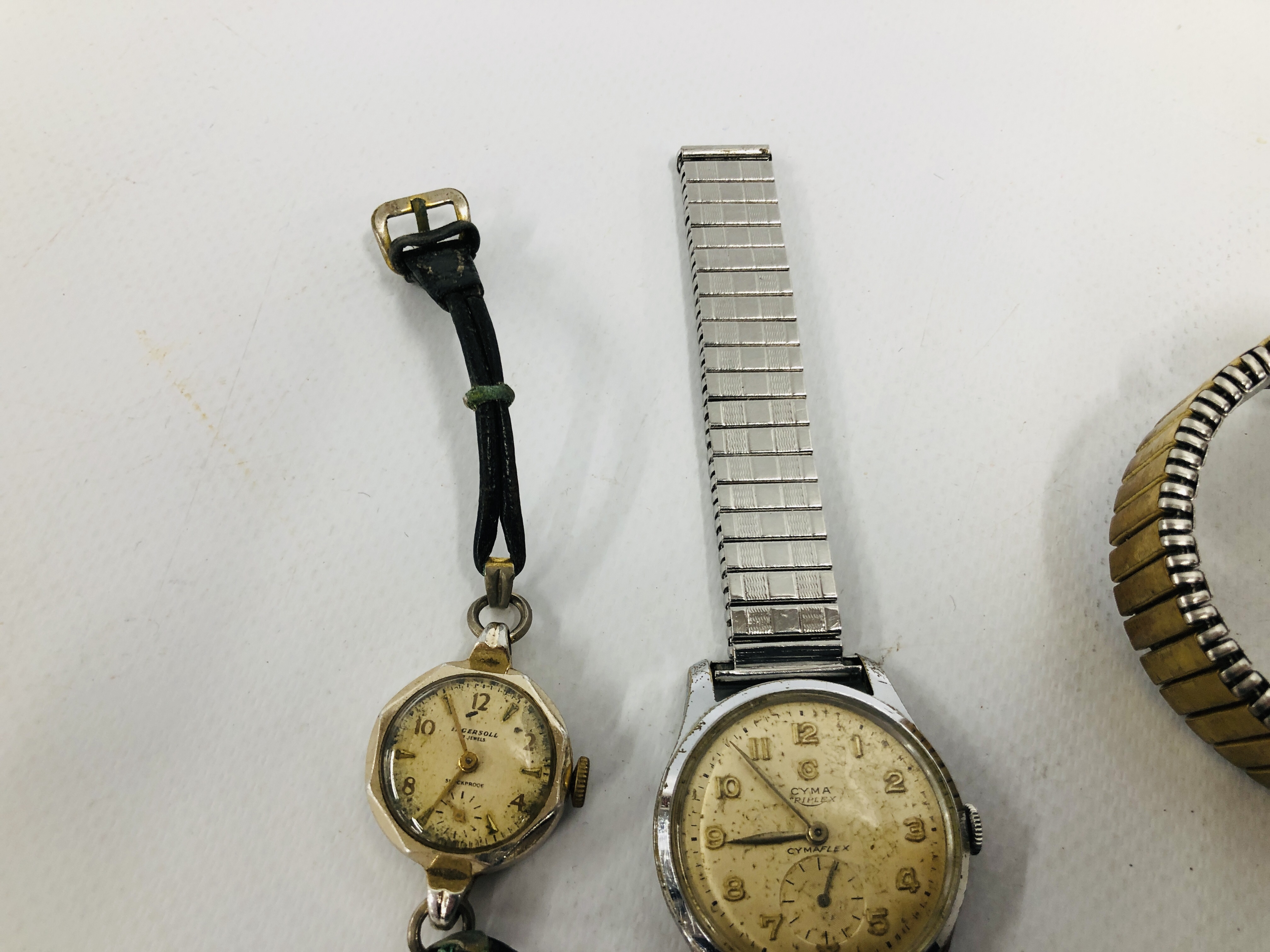 A GROUP OF 4 VINTAGE WATCHES TO INCLUDE FLAMINIA & CYMA, - Image 8 of 12