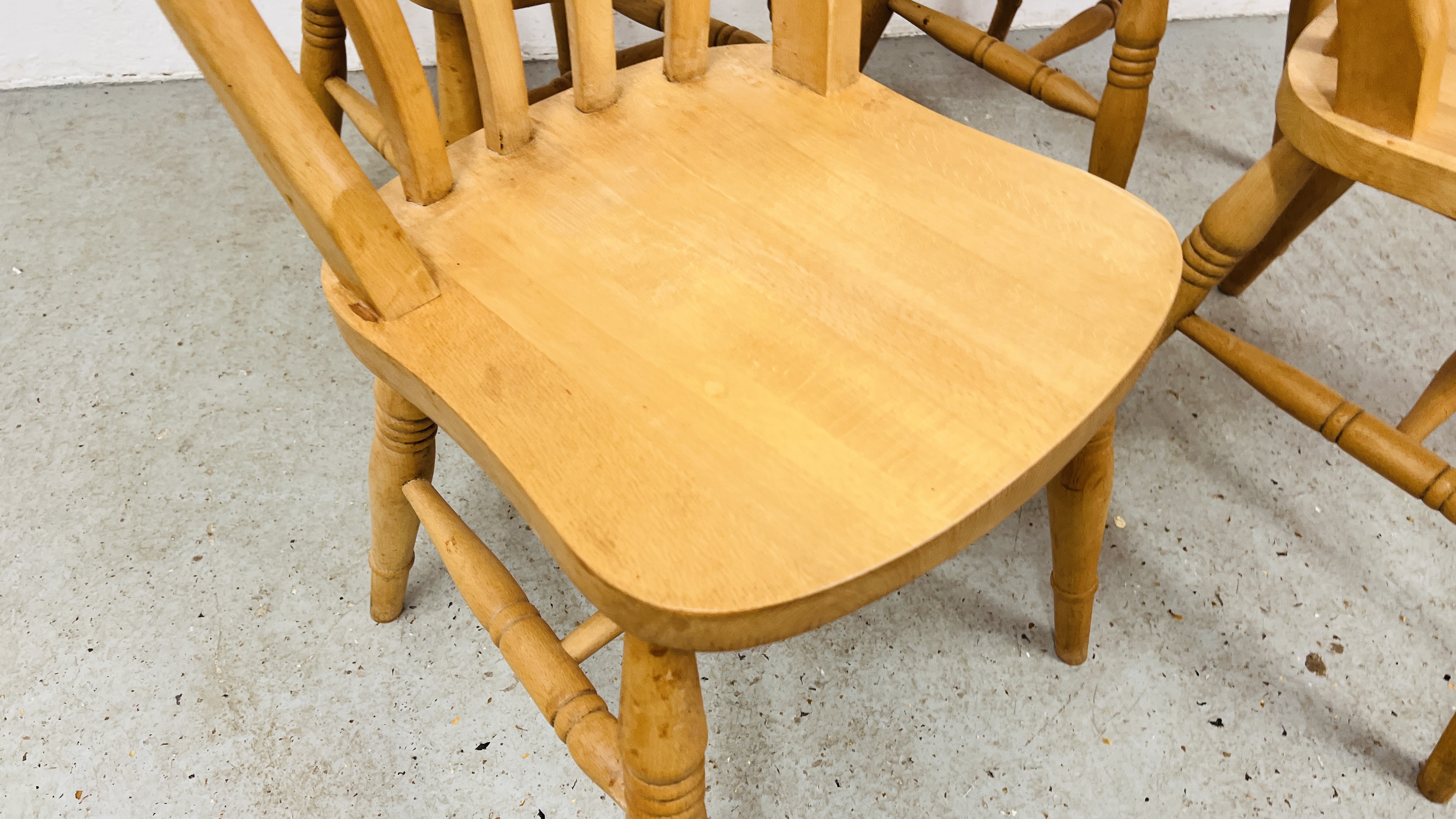 SET OF FOUR MODERN BEECHWOOD KITCHEN CHAIRS. - Image 4 of 8