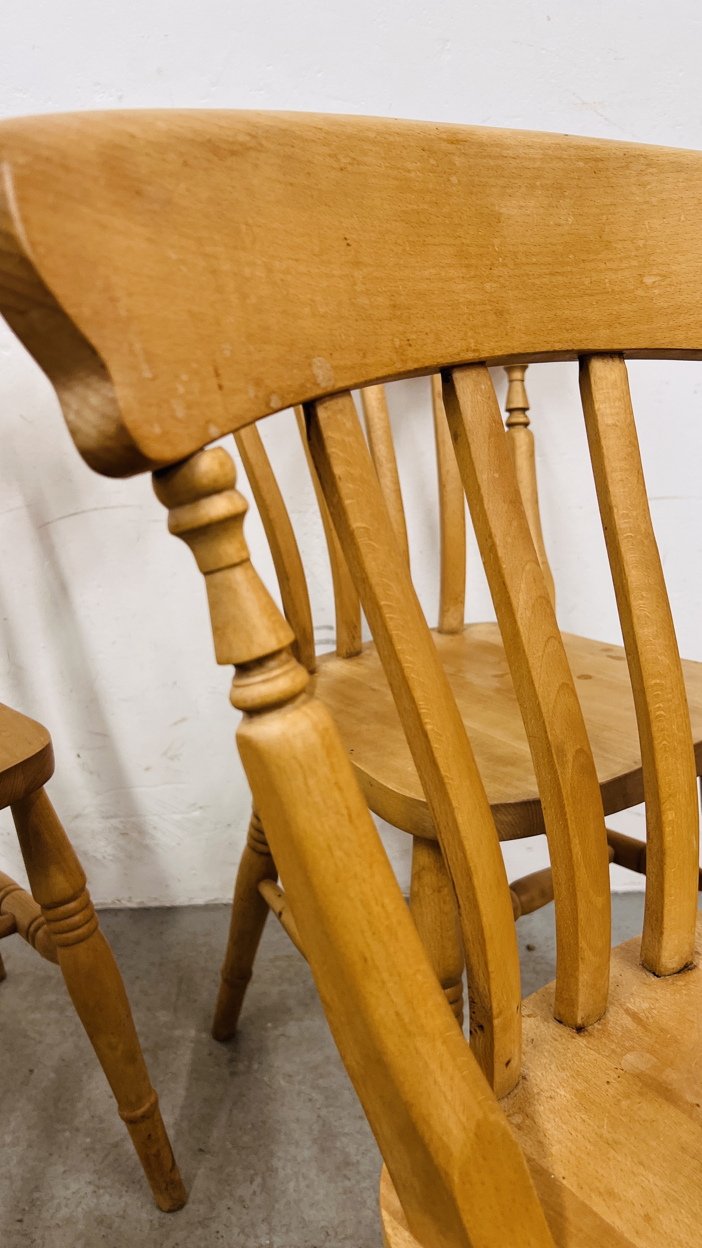 SET OF FOUR MODERN BEECHWOOD KITCHEN CHAIRS. - Image 7 of 8