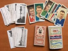 SMALL BOX OF CIGARETTE CARDS IN VERY MIXED CONDITION, CHURCHMAN, GALLAGHER, ETC.
