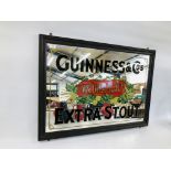 VINTAGE GUINNESS & CO.'S EXTRA STOUT ON DRAUGHT ADVERTISING MIRROR. W 90CM. H 64CM.