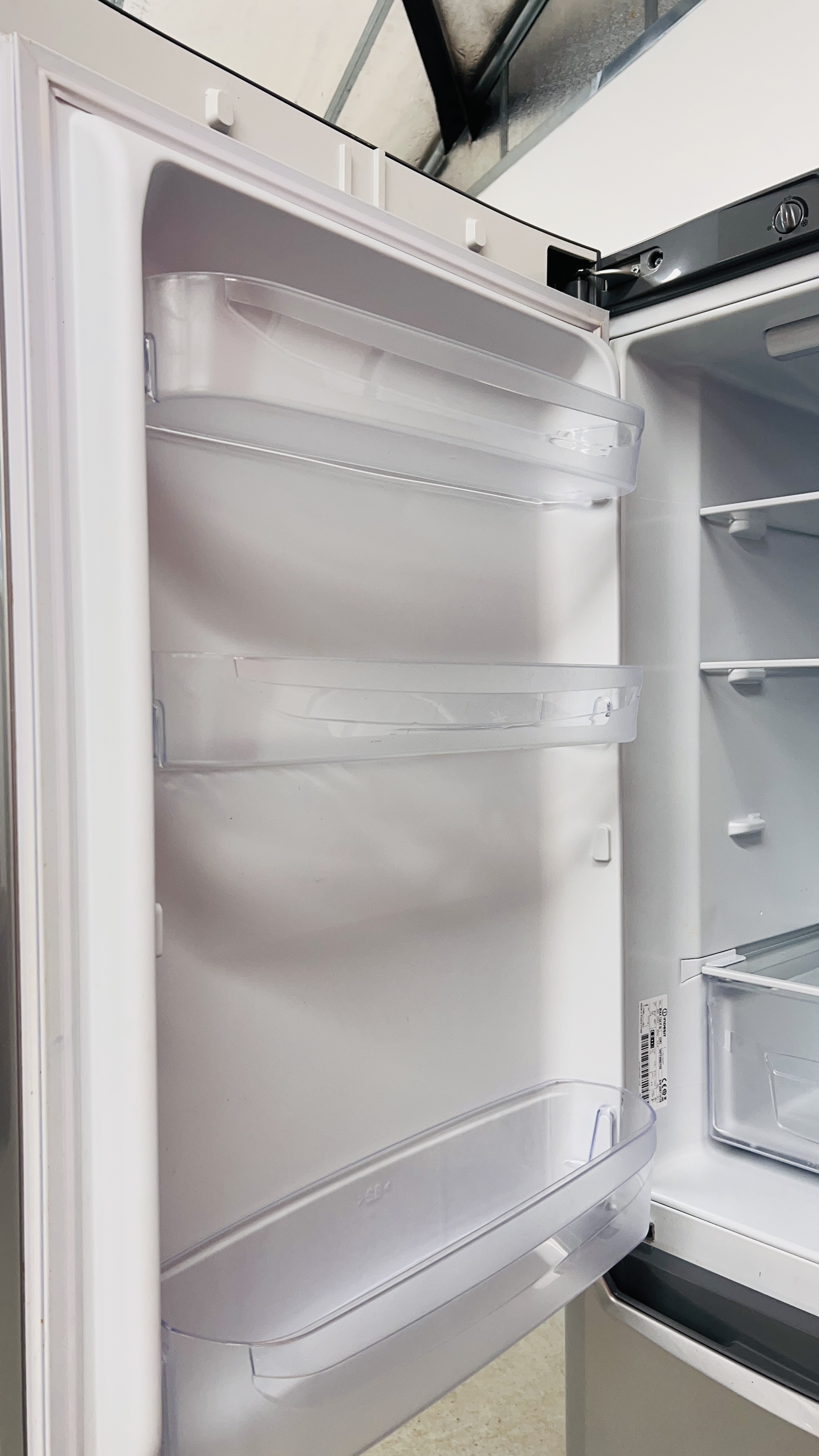 A INDISIT SILVER FINISH FRIDGE FREEZER - SOLD AS SEEN. - Image 6 of 11