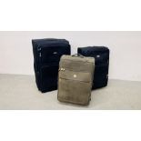 THREE "SKYFLITE" SUITCASES, VARIOUS SIZES.