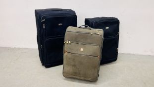 THREE "SKYFLITE" SUITCASES, VARIOUS SIZES.