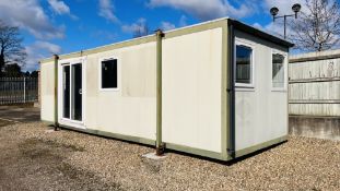 A PORTABLE OFFICE CABIN 8.4M. (27FT. 7INCH) X 3M. (9FT. 9INCH).