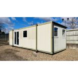 A PORTABLE OFFICE CABIN 8.4M. (27FT. 7INCH) X 3M. (9FT. 9INCH).
