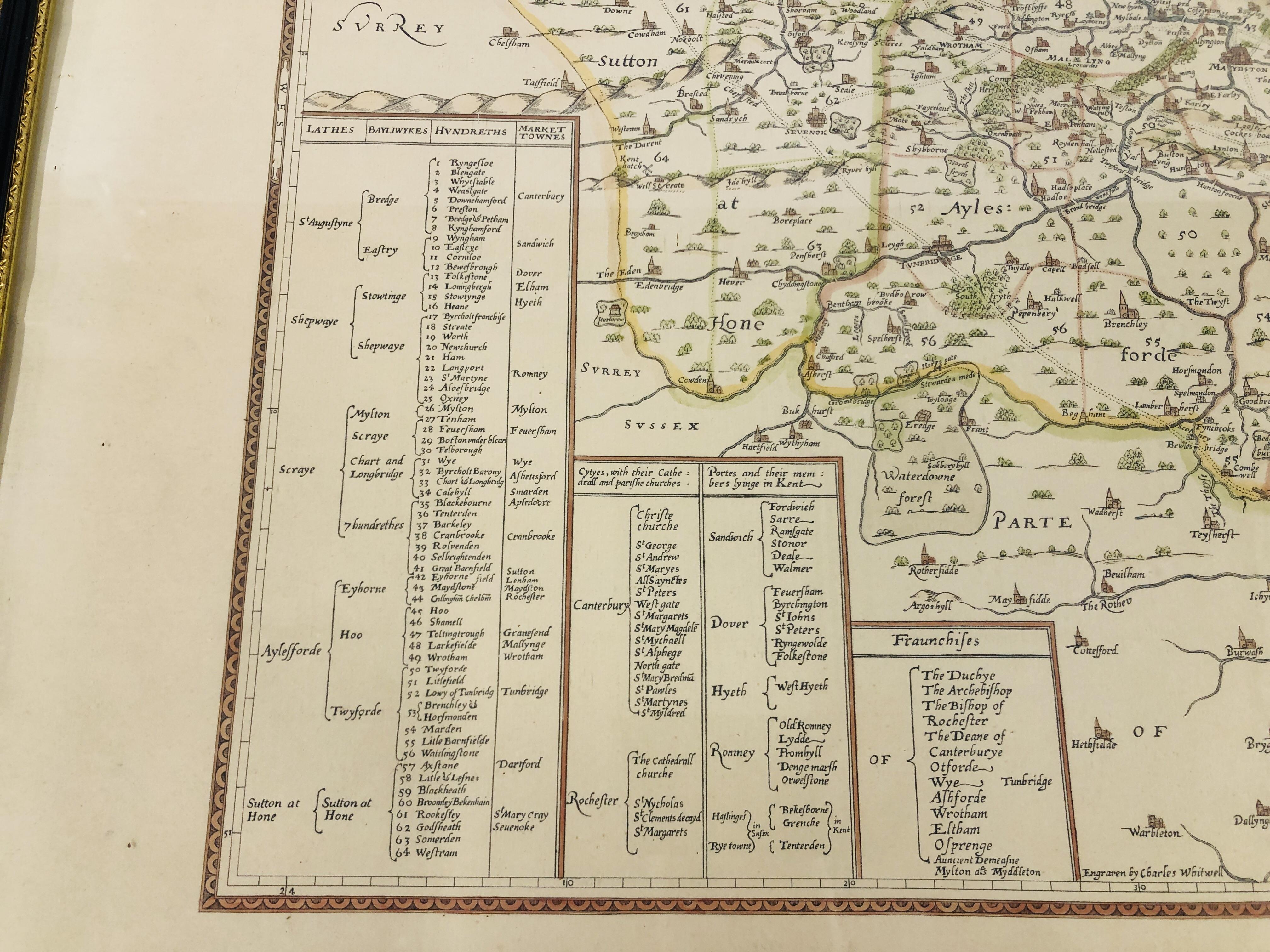 A VINTAGE SYMONSONS FRAMED MAP OF KENT 1968. - Image 5 of 8