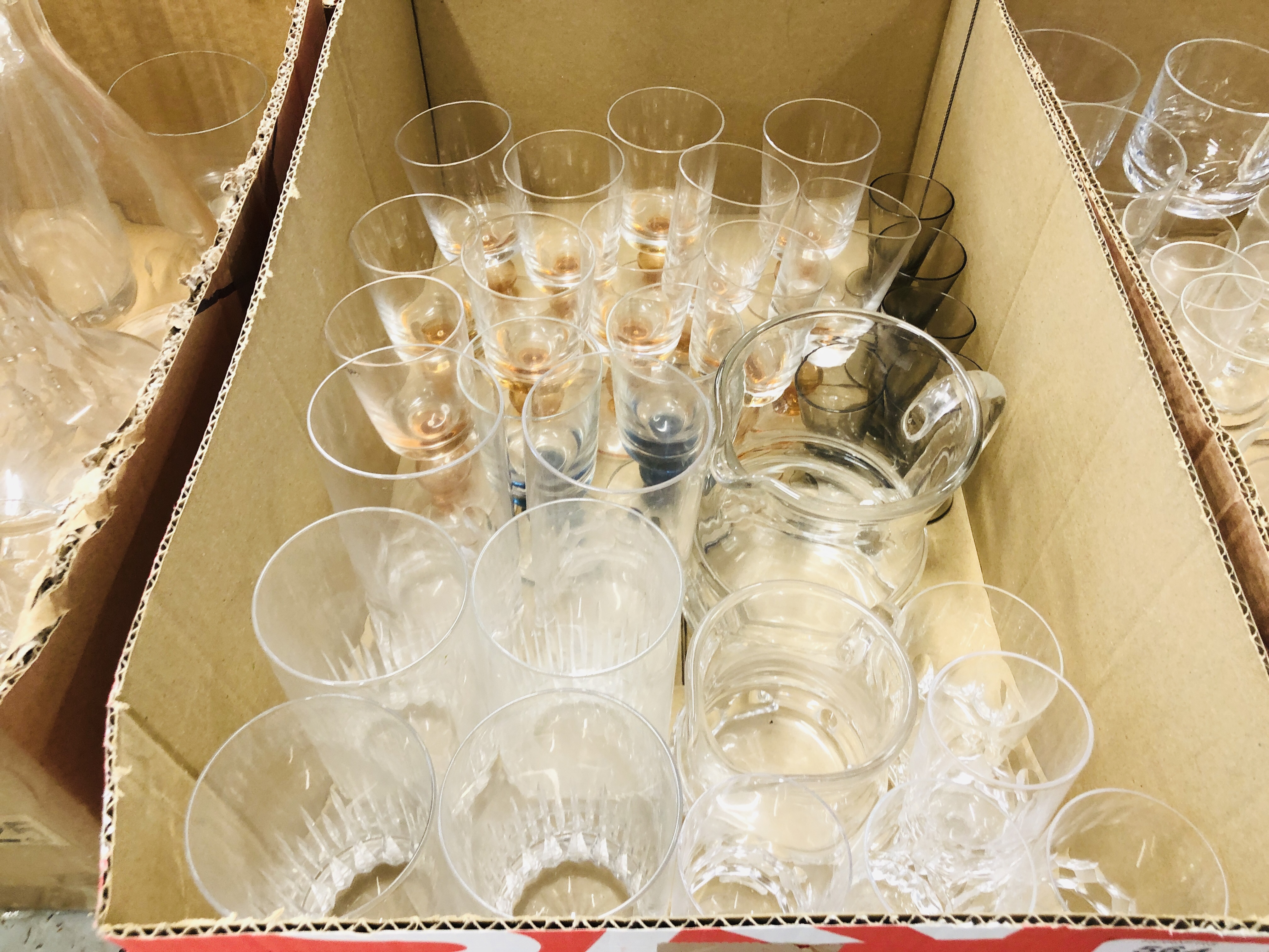 FIVE BOXES OF ASSORTED GOOD QUALITY DRINKING GLASSES TO INCLUDE CUT GLASS, - Image 3 of 6