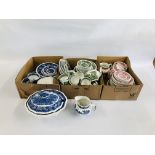 AN EXTENSIVE COLLECTION OF ADAMS IRONSTONE ENGLISH SCENIC TEA AND DINNERWARE TO INCLUDE BLUE,