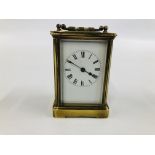 A VINTAGE BRASS CARRIAGE CLOCK H 11CM.